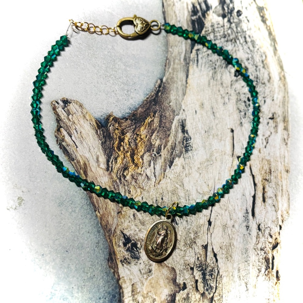 🆕 St Raphael Crystal Choker Necklace OOAK - Italy